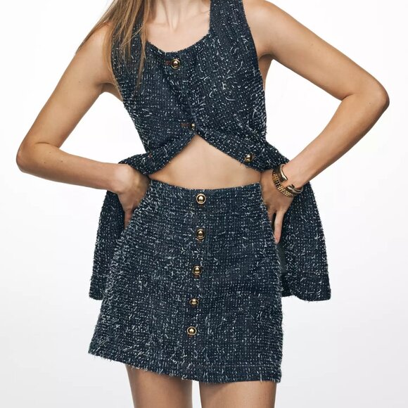 Anthropologie Dresses & Skirts - NWOT Anthropologie Maeve Cotton Tweed Mini Skirt